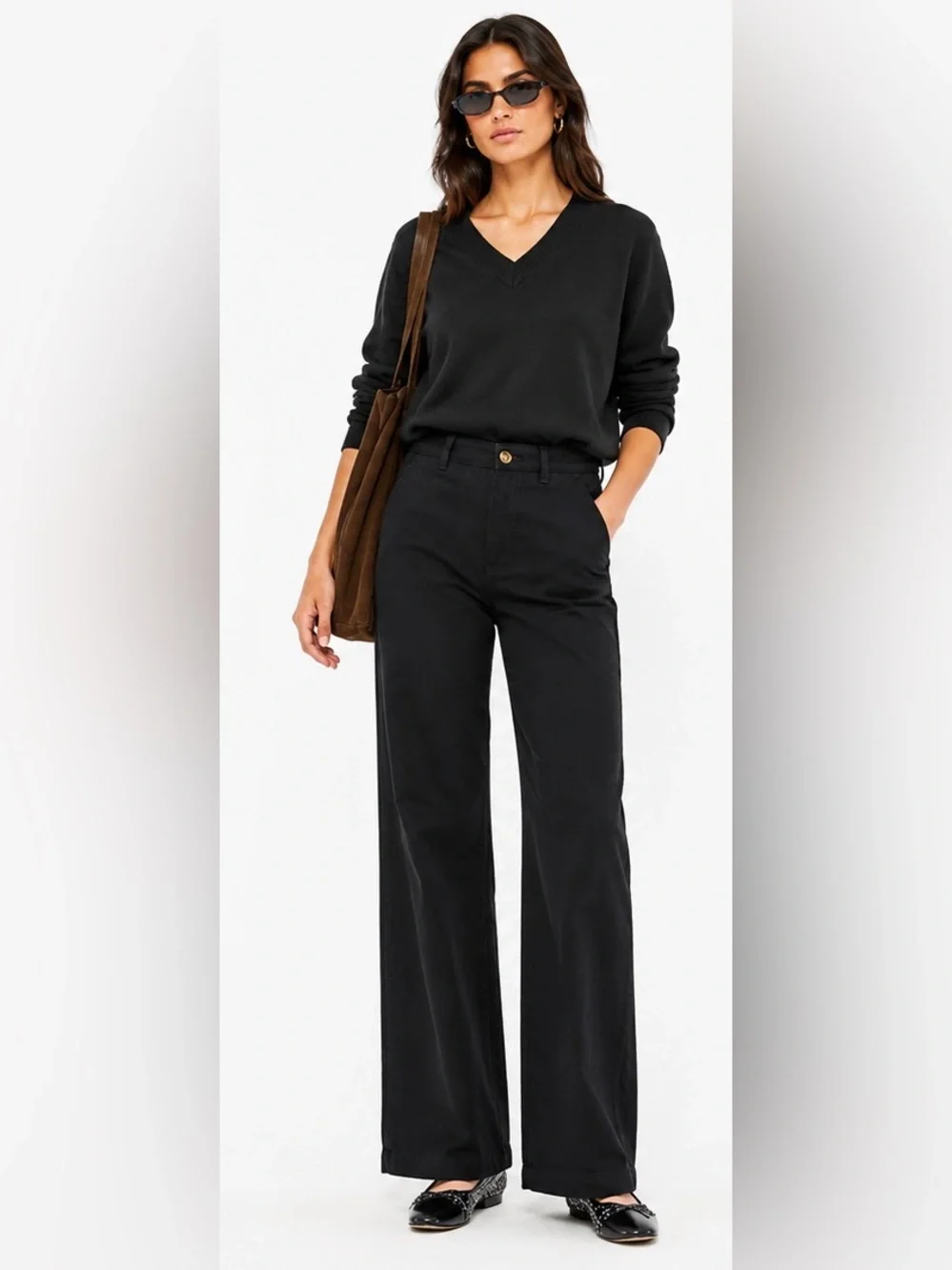 J.Crew High-rise black trouser jean in all-day stretch